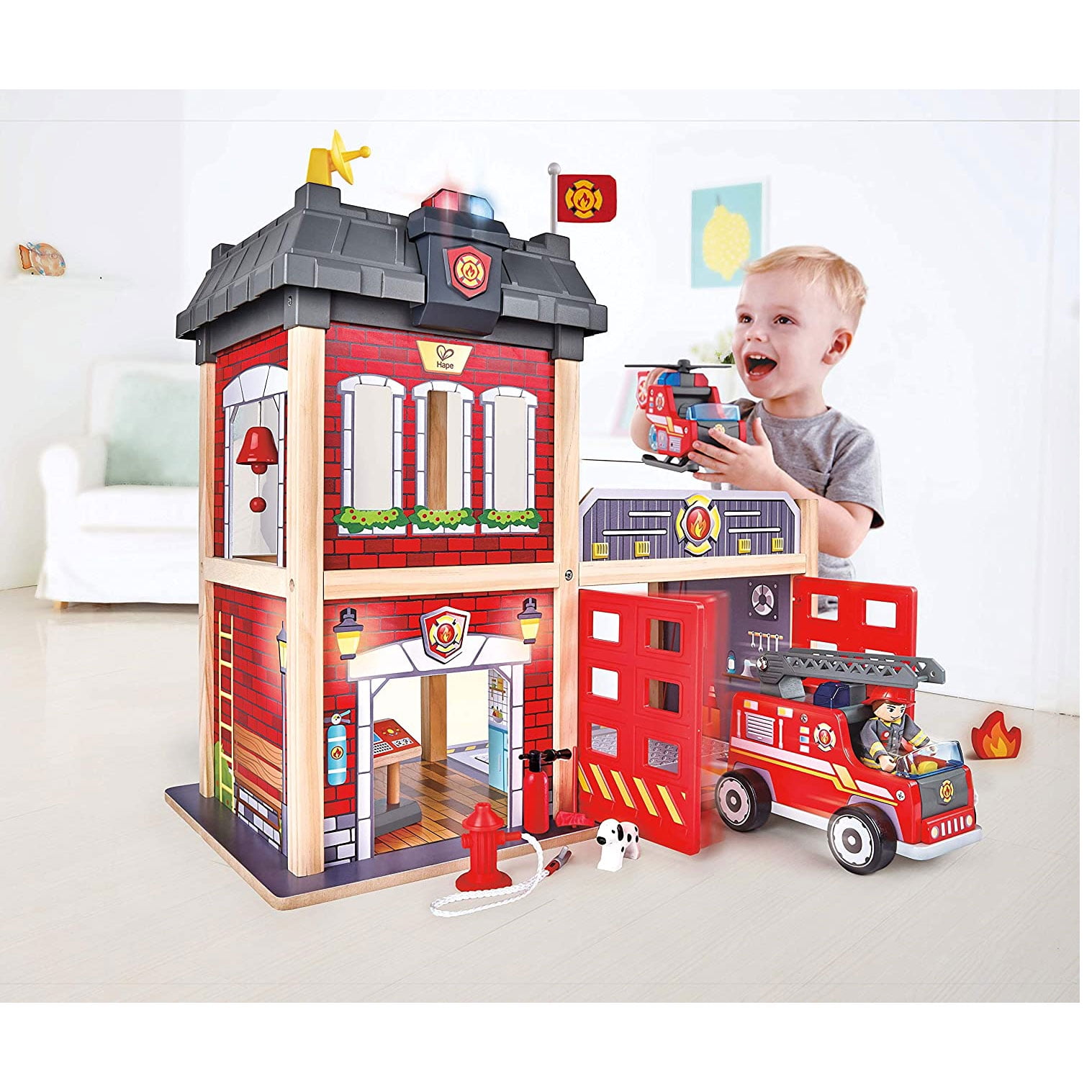 hape wooden fire station