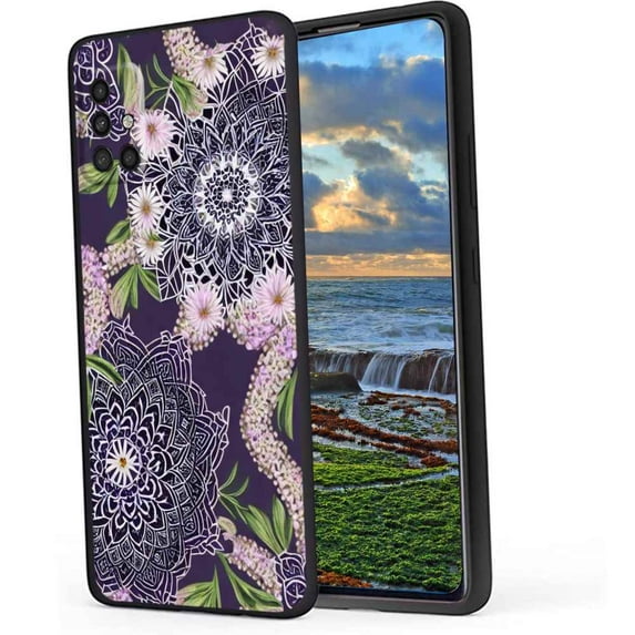 Floral-Mandala-72 Phone Case, Degined for Samsung Galaxy A71 4G Case Men Women, Flexible Silicone Shockproof Case for Samsung Galaxy A71 4G