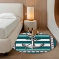 thumbnail image 2 of Teal Blue Anchor Round Area Rug 7Ft Washable Circle Rugs for Dorm Laundry Room, Nautical Summer Beach Coastal Ocean Non-Slip Carpet Floor Mats Indoor Outdoor Carpet Runner Aesthetic Home Decor, 2 of 8