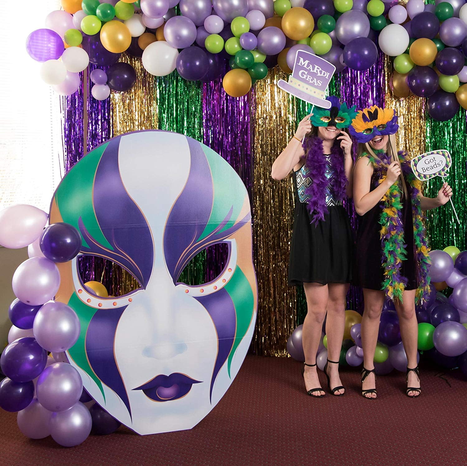 Masquerade Mardi Gras Mask Cardboard Stand Up Walmart Com