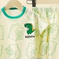 thumbnail image 4 of CAICJ98 Kids Toddler Pajamas Short Sleeve Long Pants Cartoon Pajama Sets Cute 2PCS Sleepwear Casual Loungewear Unisex Child (Light Green,7-8 Years), 4 of 4