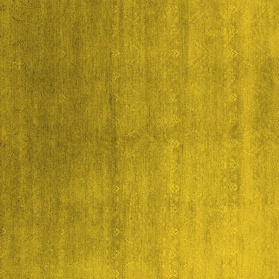 Ahgly Company Indoor Square Oriental Yellow Industrial Area Rugs, 7' Square