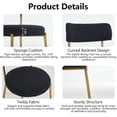 thumbnail image 4 of Katboc Modern 3-Piece Dining Set, 36in Square Tempered Glass Table with Cross Metal Legs, 2 Teddy Velvet Chairs, Space Saving for Living Room, Kitchen, Black1, 4 of 6