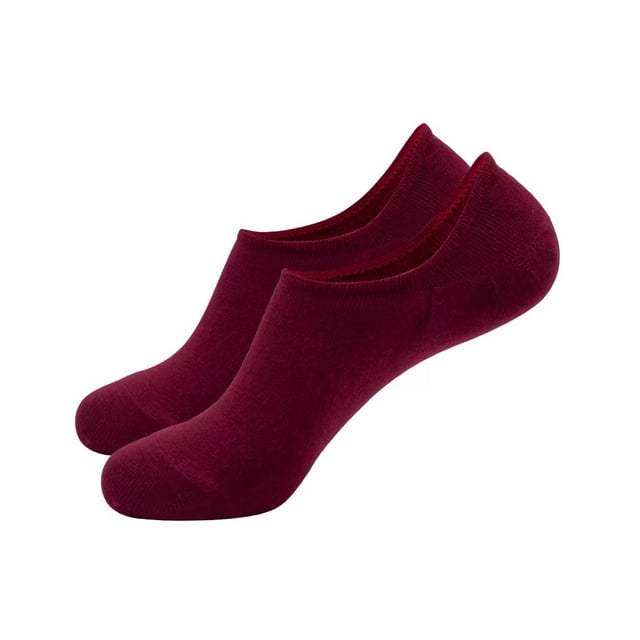 Calcetines de algodón atlético Minnieouse con tira de silicona transpirable vino rojo Tallas 36-42