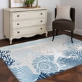 thumbnail image 4 of Summer Marine Life Washable Area Rug 3 x 5 ft Ocean Coral Coastal Starfish Conch Retro Wood Grain, Soft Non Slip Rugs Stain Repellent Indoor Felt Carpet for Living Dining Room Bedroom Home Office, 4 of 9