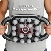 VTT Deep Tissue Massage Gun, 16 Head Percussion Massager for Muscle Recovery, Portable Full Body Pain Relief for Men & Women