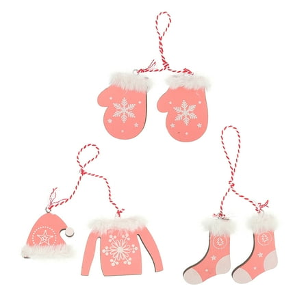 

6Pcs Creative Wooden Hanging Christmas Theme Hanging Pendant Festival Wood Slices