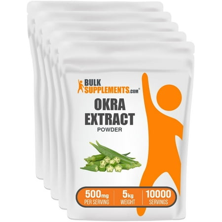 BulkSupplements Okra Extract Powder - 500mg per Serving - 5 Kilograms (11 lbs) - 10000 Servings