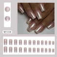 thumbnail image 2 of Fofosbeauty 24pcs Press on Nails, 2024 Artificial Nails Short Coffin Tips Design, Aurora French White, 2 of 7
