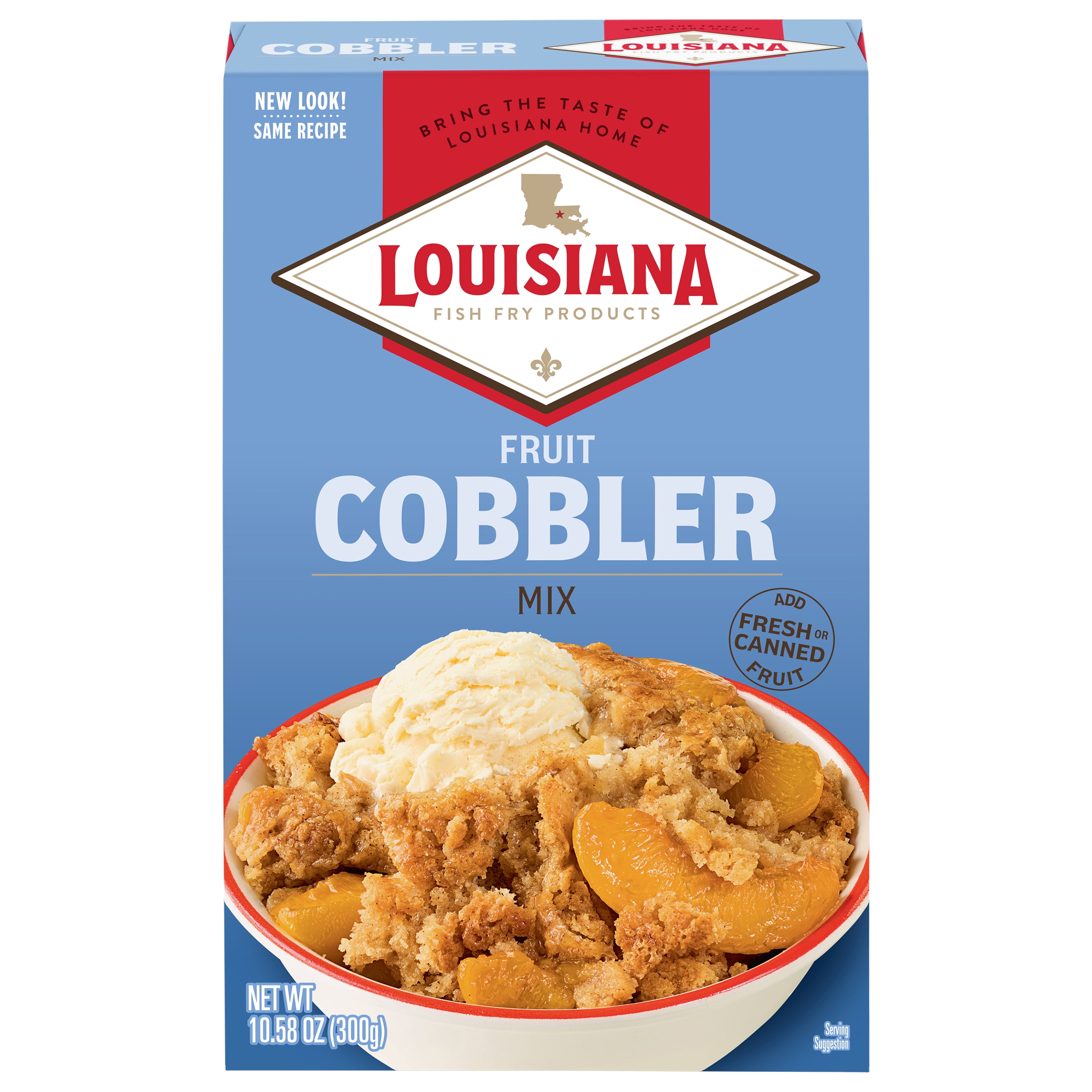 (6 pack) Louisiana Fish Fry Fruit Cobbler Mix 10.58oz Mix