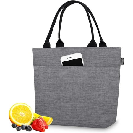 Lunch Box Adult Lunch Bags for Women Soft Cooler Bag Large Tote Bag Lunch Cooler Insulated Snack Bag Lunch Pail Lunch Kit Travel Tote Meal Prep Bento Bag Loncheras Para Mujer, Grey