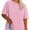 Pink, variant on Womens Fashion Workout T Shirts Plus Size Tops Summer Clothes Short Sleeve Spring Tee