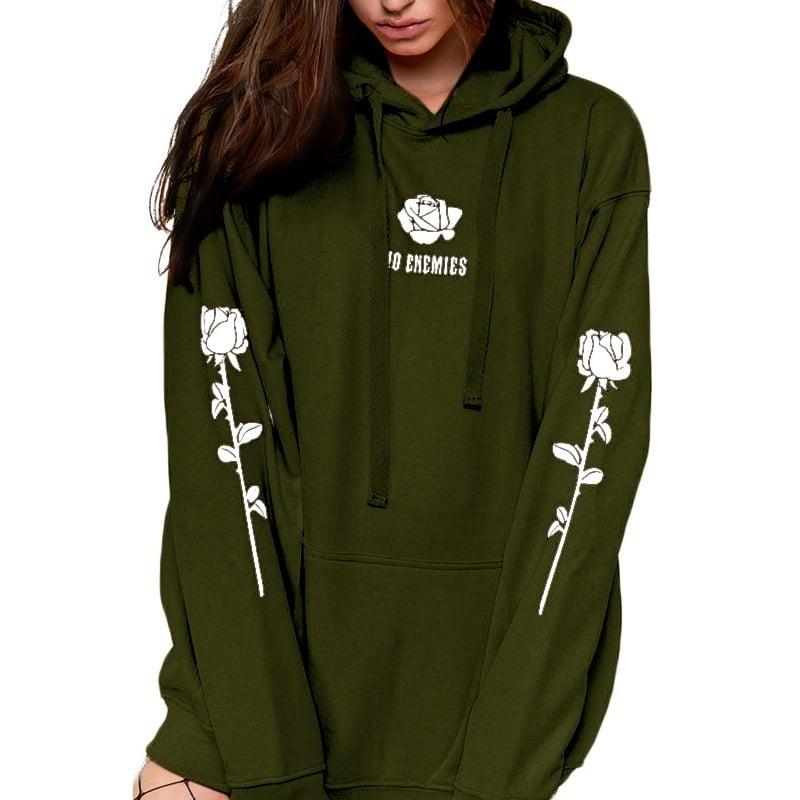 hoodies with roses womens