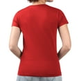 thumbnail image 2 of Women's G-III 4Her by Carl Banks  Red Boston Red Sox Super-Slim Fit Lightweight Pinstripe Circle V-Neck T-Shirt, 2 of 2