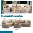 thumbnail image 2 of Walsunny 7 Piece Outdoor Patio Conversation Set, Rattan Sectional Sofa Set, All-Weather Outdoor Modern Sectional Furniture Wicker Couch with Glass Coffee Table, for Patio Deck Garden Pool,Khaki, 2 of 7