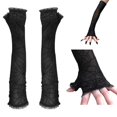thumbnail image 4 of Guantes largos sin s Guantes a de hasta el codo 15.75 pulgadas Guantes elásticos de fiesta de noche de Halloween para mujeres Damas sin lentejuelas Hugo Guantes largos de Halloween, 4 of 10
