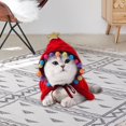thumbnail image 4 of Capa de disfraz de Navidad perfecl para gato estrella Capa de Santa rojo L, 4 of 8