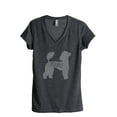 thumbnail image 1 of Thread Tank Poodle Dog Silhouette Women's Relaxed V-Neck T-Shirt Tee Charcoal 2X-Large, 1 of 6