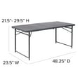thumbnail image 5 of Flash Furniture Mills 4-Foot Height Adjustable Bi-Fold Dark Gray Plastic Folding Table with Carrying Handle, 5 of 12