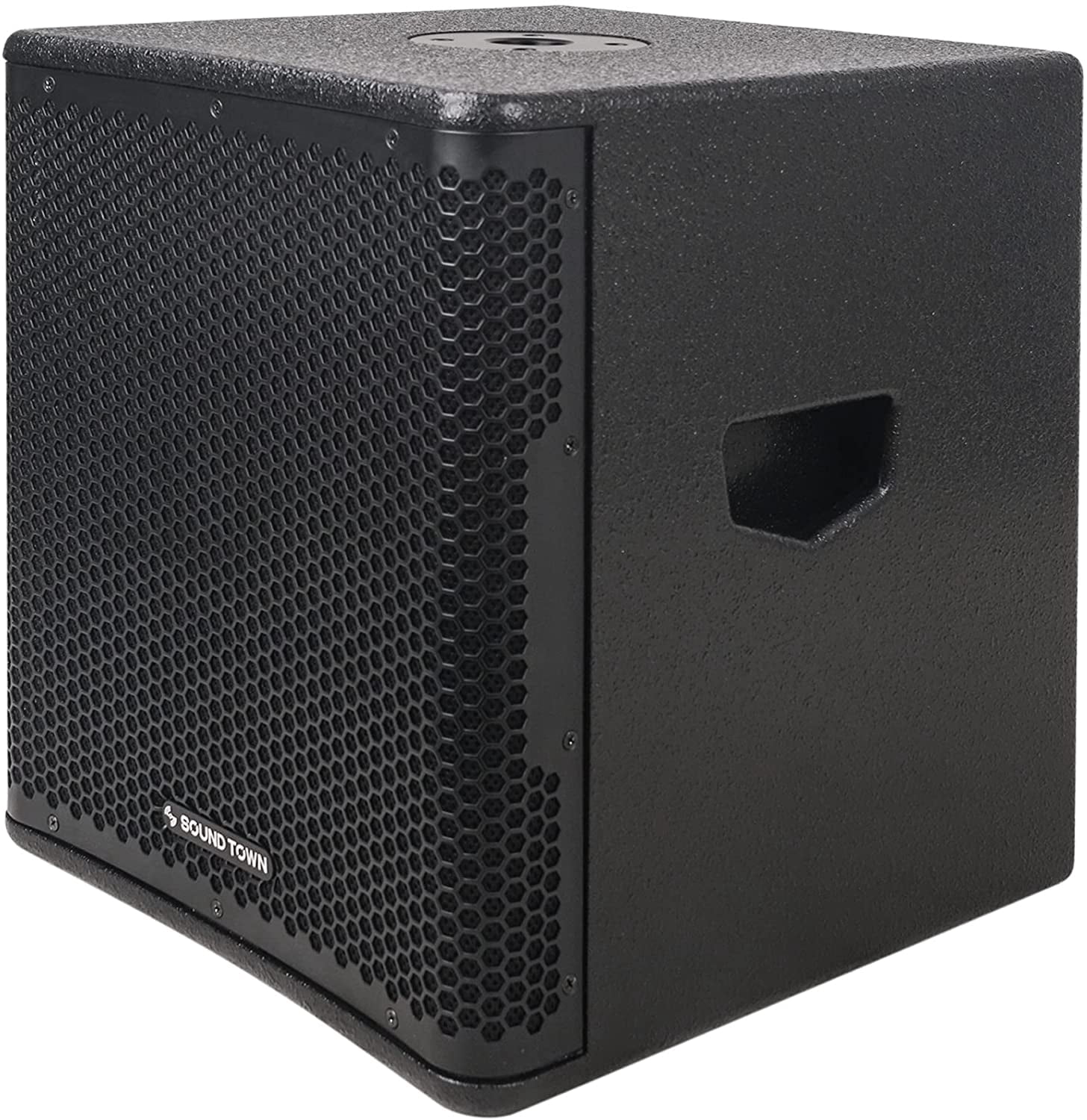 Sound Town OBERON Series 12" 800W Powered PA/DJ Subwoofer with Class-D Amplifier, LPF, Birch Plywood, Black (OBERON-12SPW)
