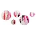 thumbnail image 3 of Designart "Minimal Abstract River in Gold and Pink I" Fuschia Round Wall Art Set Of 5 - Beige Traditional Hallway Metal Art Print Set, 3 of 6