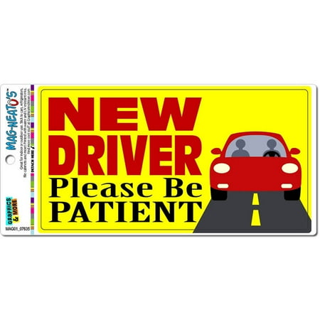 New Driver Please Be Patient Automotive Car Refrigerator Locker Vinyl Magnet