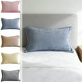 thumbnail image 1 of Washable Velvet Pillowcase - 29.1" x 18.9" - Soft Friction-Reducing Fleece, Breathable, Modern, Smooth Hair Sleep, Blue, JKODE, 1 of 6