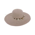 thumbnail image 1 of Sombrero de Playa Con Conchitas Para Mujer Ala Ancha 42 cm rosa 42 cm, 1 of 6