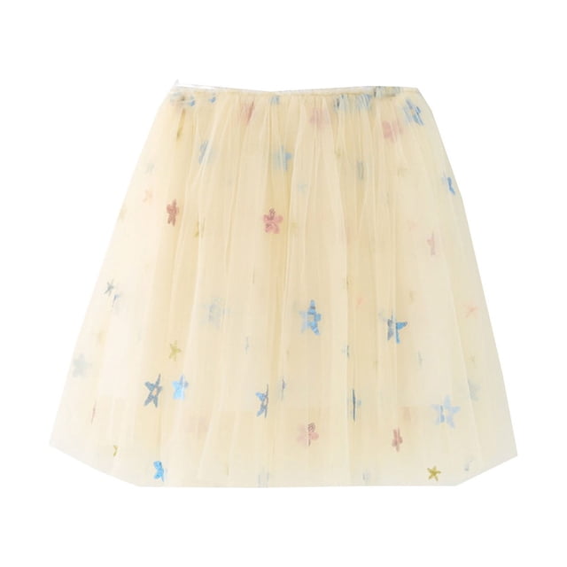 Icvfdpl Robe Bébé Fille Princesse Tutu Jupe en Maille Beige Coton 18-24 Mois