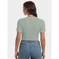 thumbnail image 6 of Fall Clothes Womens Crewneck Ribbed Long Sleeve Shirts Slim Fitted Tee Casual Basic Tshirt Top, 6 of 6