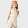 thumbnail image 5 of Kids Girl Pajamas Set Sleeveless Pullover Crewneck Soft Shirts and Shorts Set Girls' Fashion Pajamas Set Kids Girls Pjs Size 5-6 Years, 5 of 5