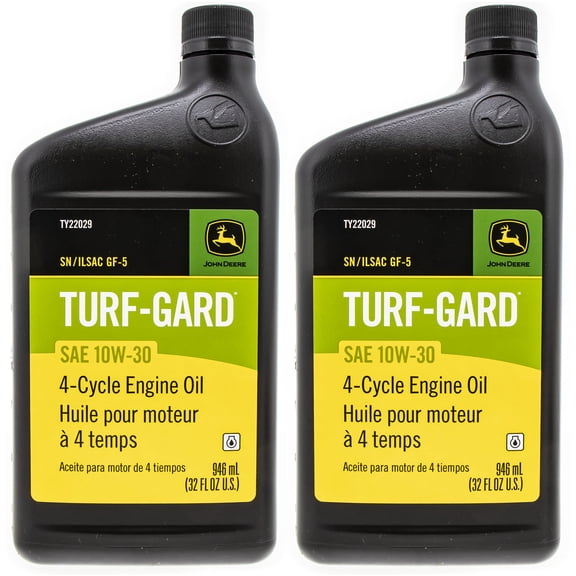John Deere Turf-Gard SAE 10W-30 4-Cycle Engine Oil TY22029 1 Quart Bottle 2 Pack