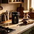 thumbnail image 1 of Bote de acero inoxidable para café con ventana visible – Contenedor hermético para alimentos con cierre de seguridad, bote de cocina de acero 304 para granos de café, té o harina., 1 of 6