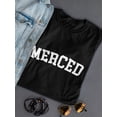 thumbnail image 3 of Merced White Text  Women Black T-Shirt, Female Small, 3 of 4