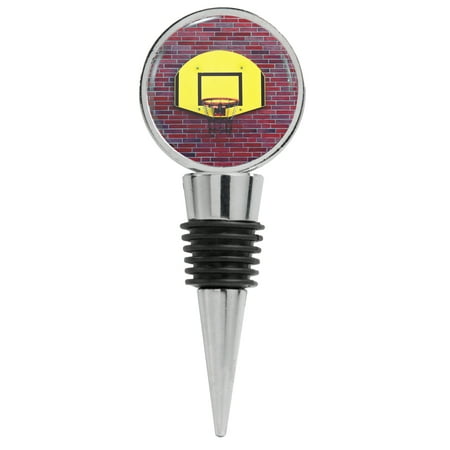 

Basketball Hoop Net Against Brick Wall In Bright Yellow Wine Stopper