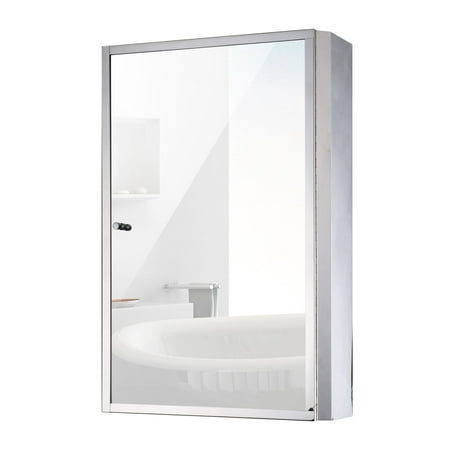 Homcom Vertical 24 Stainless Steel Bathroom Wall Mirror Medicine