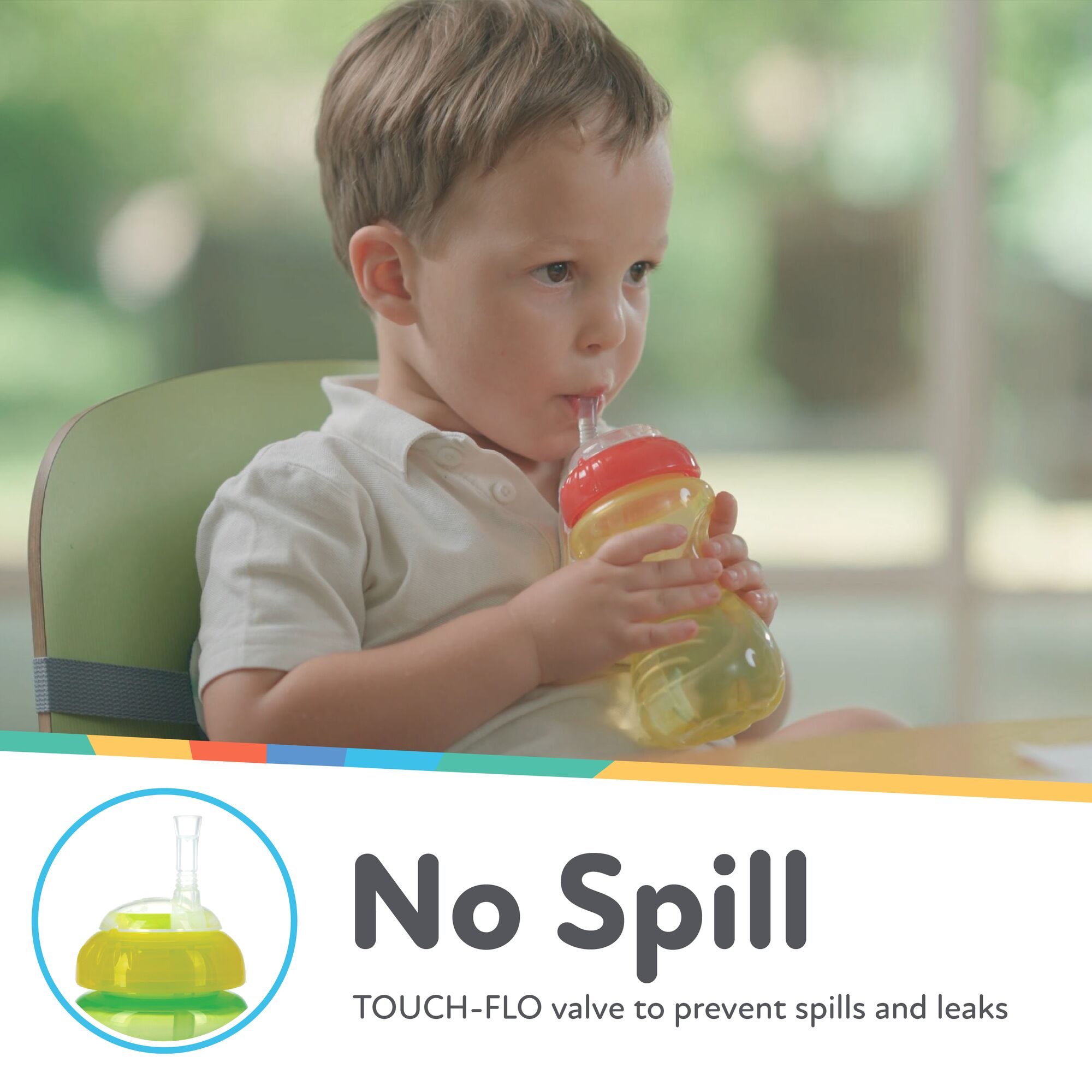 Nuby Easy Grip Soft Straw Sippy Cup, 10oz, 3-Pack photo 2