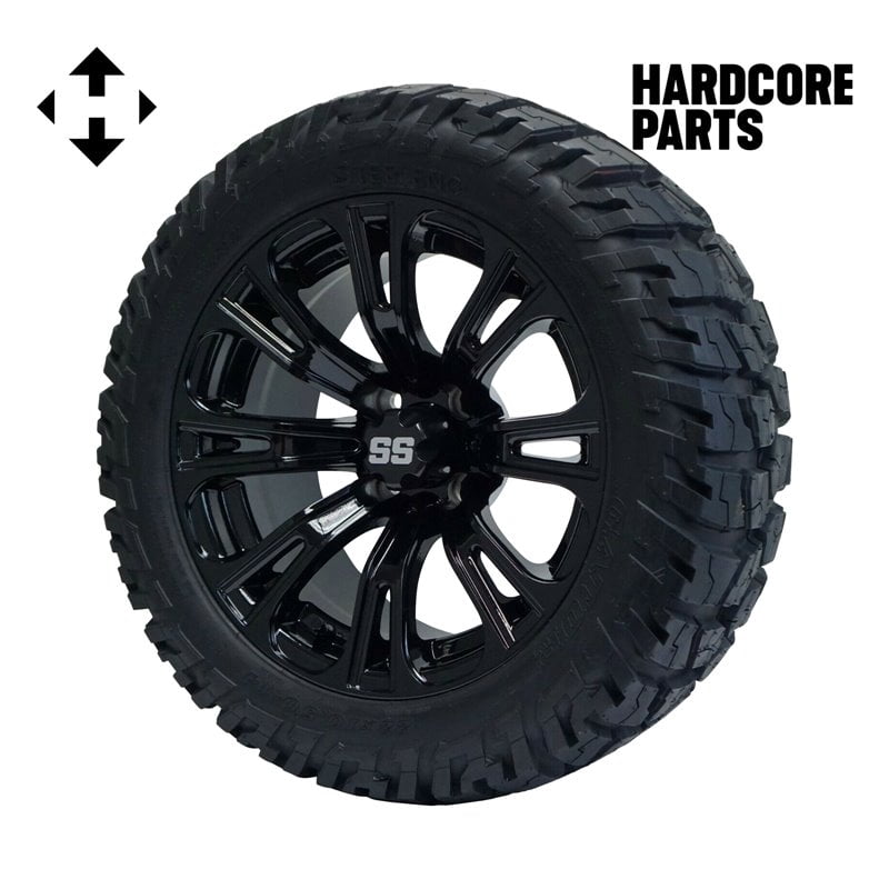 Hardcore Parts 6” Heavy Duty Double A-Arm Suspension Lift Kit for Club Car DS Golf Cart (1982-2003) with 14" Black 'Voodoo' Wheels and 22"x10.5"-14 GATOR On-Road/Off-Road All-Terrain tires