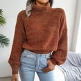 thumbnail image 2 of JINMGG 2024 Fall Winter Plus Size Sweaters for Women Clearance,Women's Fashion Casual Lantern Long Sleeve Turtleneck Knitted Sweater Turtleneck Sweater, 2 of 5