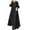 Black, variant on IROINNID Long Sleeve Dress for Women Fall Dress Full-Length Empire Dress Loose V-Neck Long Sleeve Comfy Solid Button Dresses,Black