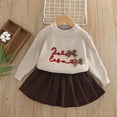 thumbnail image 1 of Conjuntos de blusas y camisas de cuello redondo y manga larga Suéter de punto para niños Cárdigan de flores Top de dos piezas y media falda Conjunto dulce y lindo Conjunto de poliéster para niños, 1 of 9