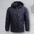 thumbnail image 3 of Abrigo Abrigo de hombre Senderismo Camping Ropa deportiva Térmica Exterior Outwears Primavera Otoño Chaqueta Cgtredaw Azul marino T M para Hombre, 3 of 5