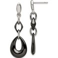 thumbnail image 1 of Stainless Steel Polished With Black Ceramic Post Dangle Earrings Made In China sre1031, 1 of 5