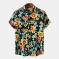 thumbnail image 2 of Penkiiy Men's Short Sleeve Hawaiian Shirts Casual Floral Button Down Tropical Shirt Summer Holiday Beach Aloha Hawaii Shirt XL Multicolor, 2 of 9
