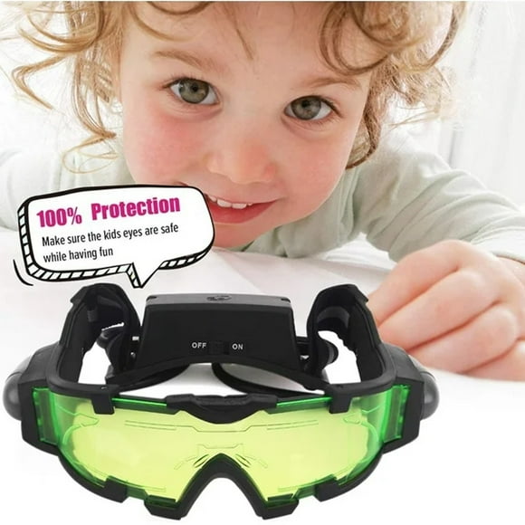 Kids Night Vision Goggles, Spy Gear Adjustable Night Mission Goggles with Flip-Up Green Lens