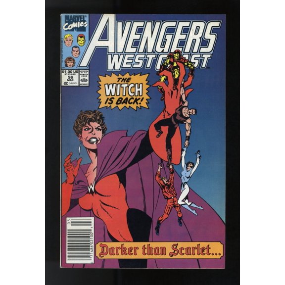 Collectible Avengers West Coast #56 VF/NM 9.0 Mark Jewelers Variant 1st Dark Scarlet Witch! Comic Book