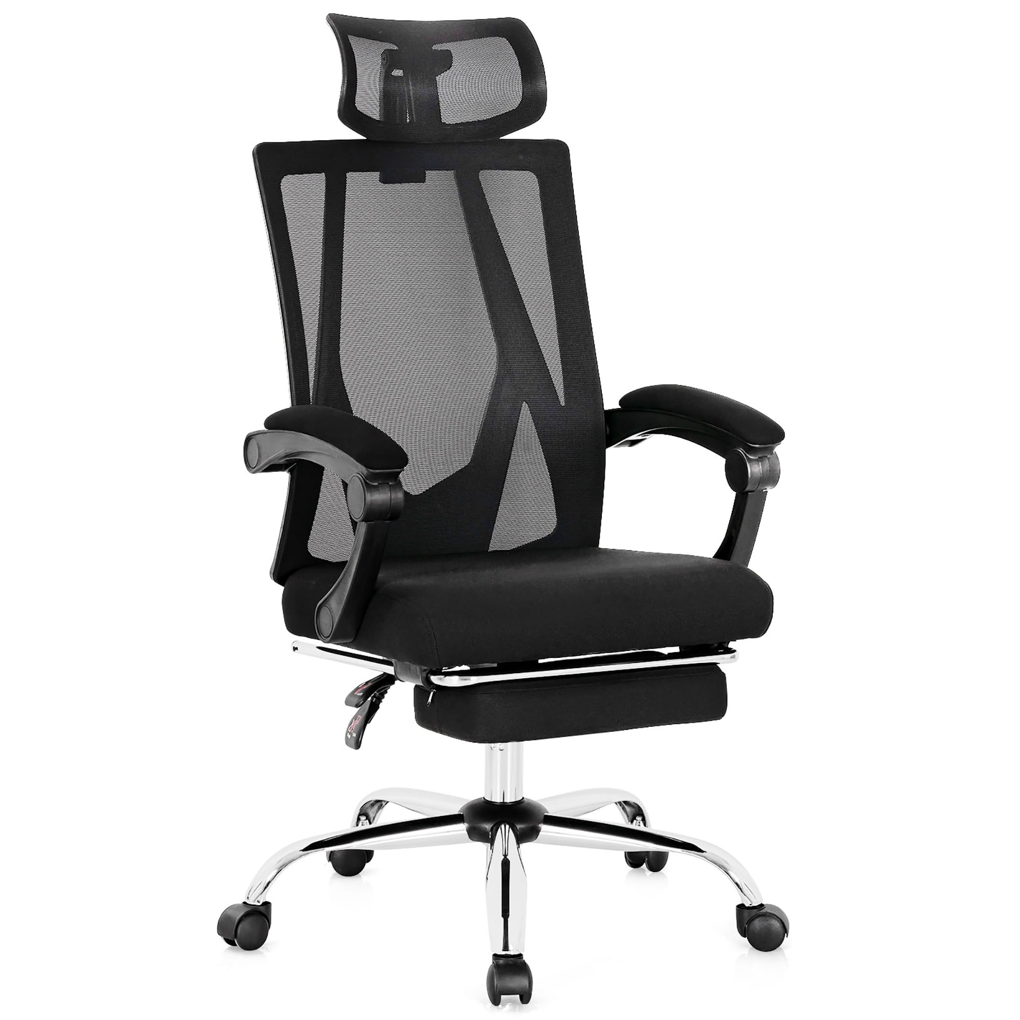 Black Mesh Fabric Computer PC Office Swivel Chair Height Adjustable Seat 