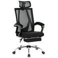 thumbnail image 1 of Costway Chaise de Bureau en Maille Chaise de Bureau Inclinable Hauteur Réglable avec Repose-Pieds Noir, 1 of 10