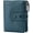 Blue, variant on Small Soft Leather Wallet for Women RFID Blocking Ladies Card Holder with Double Zipper Pocket