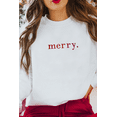 thumbnail image 4 of Women's Beige Merry Graphic Embroidered Crew Neck Sweatshirt for the Holidays - [ZhiHiMeRi] | (US 20-22)2XL, 4 of 8